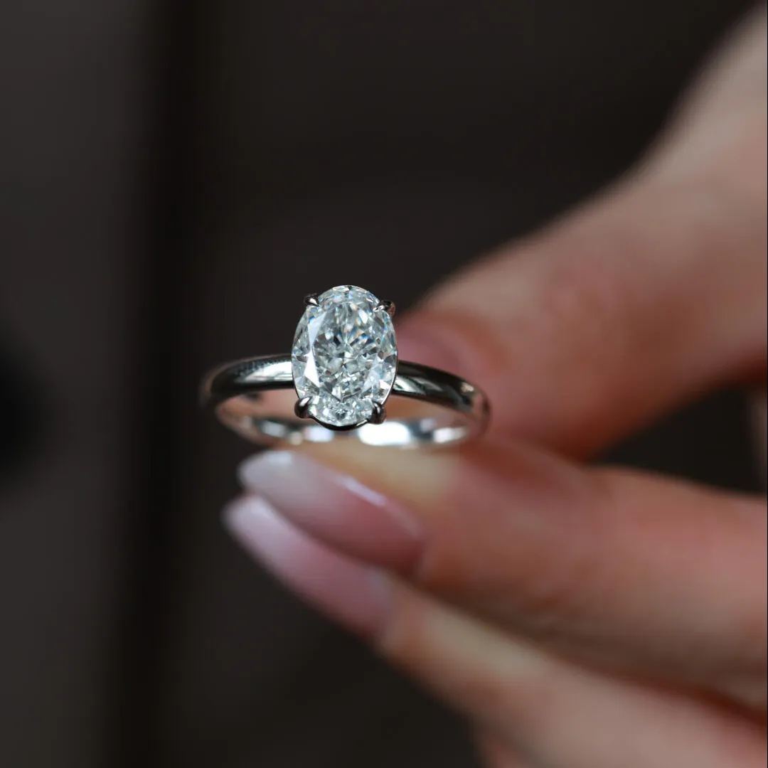 3 ct D VVS2 Ice-Cut Solitaire Ring PT950 or 18K – Frost Echo