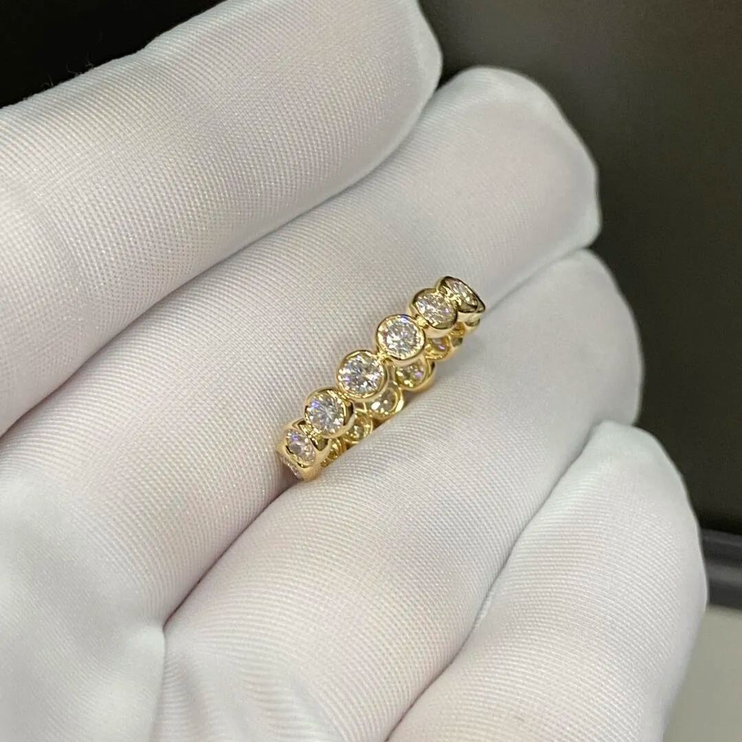 Bubble Diamond Eternity Band 18K Gold – 0.10 ct Each Lab Diamond