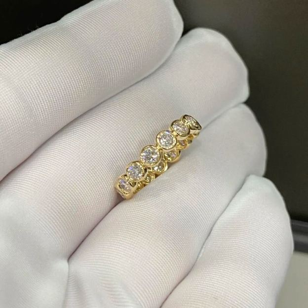 Bubble Diamond Eternity Band 18K Gold – 0.10 ct Each Lab Diamond