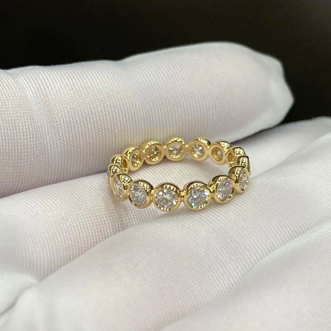Bubble Diamond Eternity Band 18K Gold – 0.10 ct Each Lab Diamond