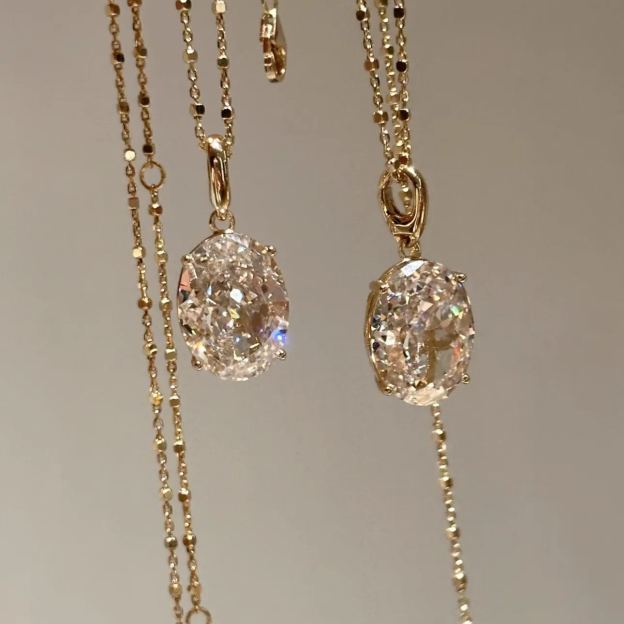 10 Carat High-Carbon Diamond Necklace 925 Silver Rhodium/K Gold – Solar Deca