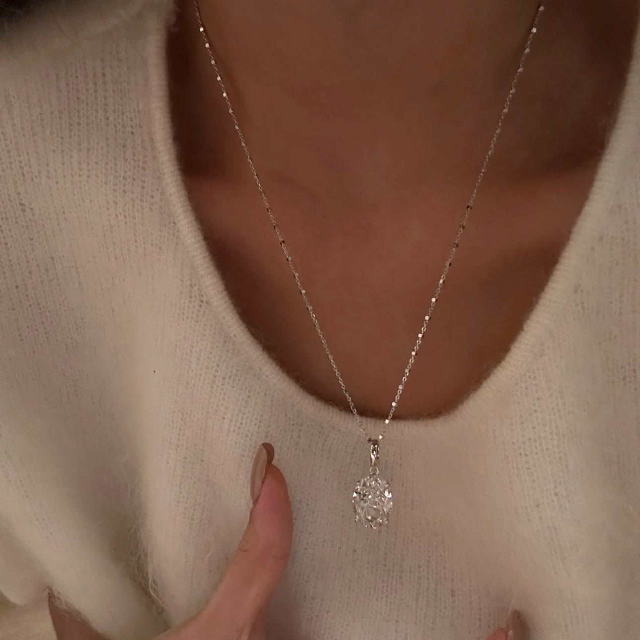 10 Carat High-Carbon Diamond Necklace 925 Silver Rhodium/K Gold – Solar Deca