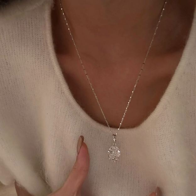 10 Carat High-Carbon Diamond Necklace 925 Silver Rhodium/K Gold – Solar Deca