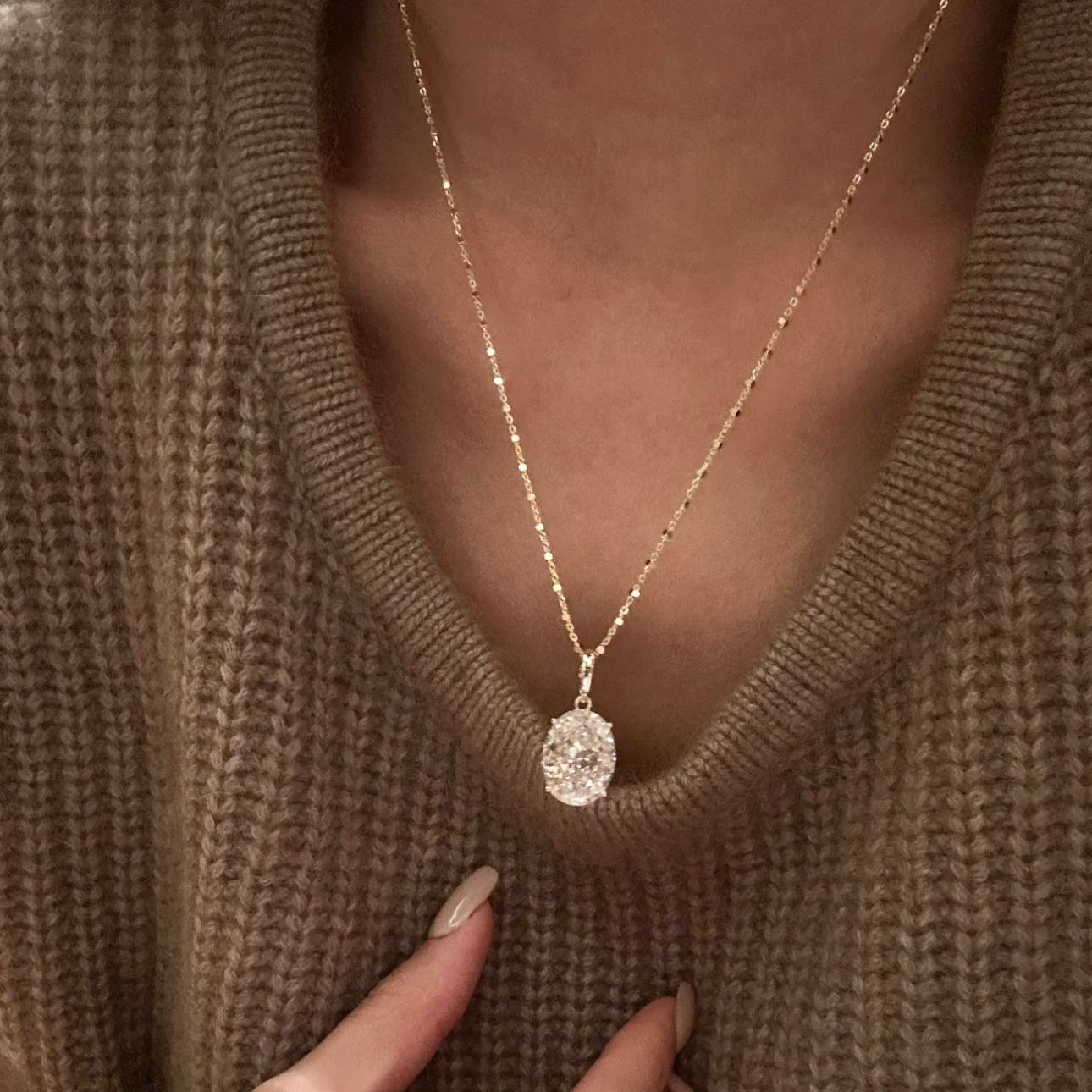 10 Carat High-Carbon Diamond Necklace 925 Silver Rhodium/K Gold – Solar Deca