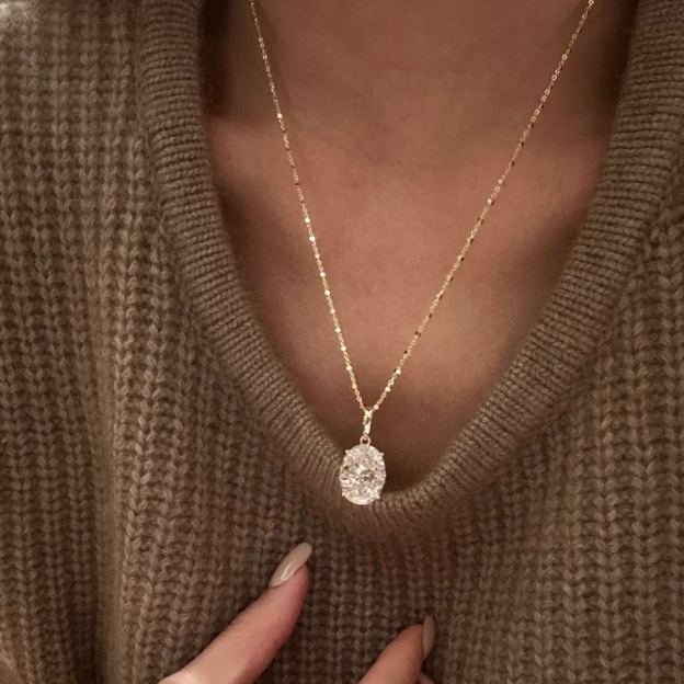 10 Carat High-Carbon Diamond Necklace 925 Silver Rhodium/K Gold – Solar Deca