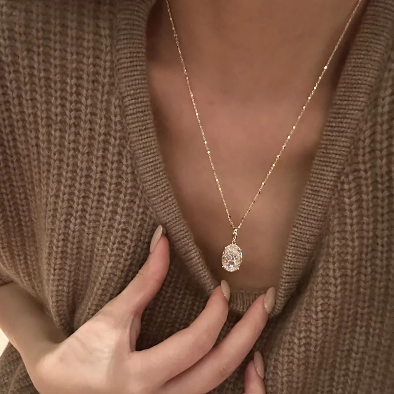 10 Carat High-Carbon Diamond Necklace 925 Silver Rhodium/K Gold – Solar Deca