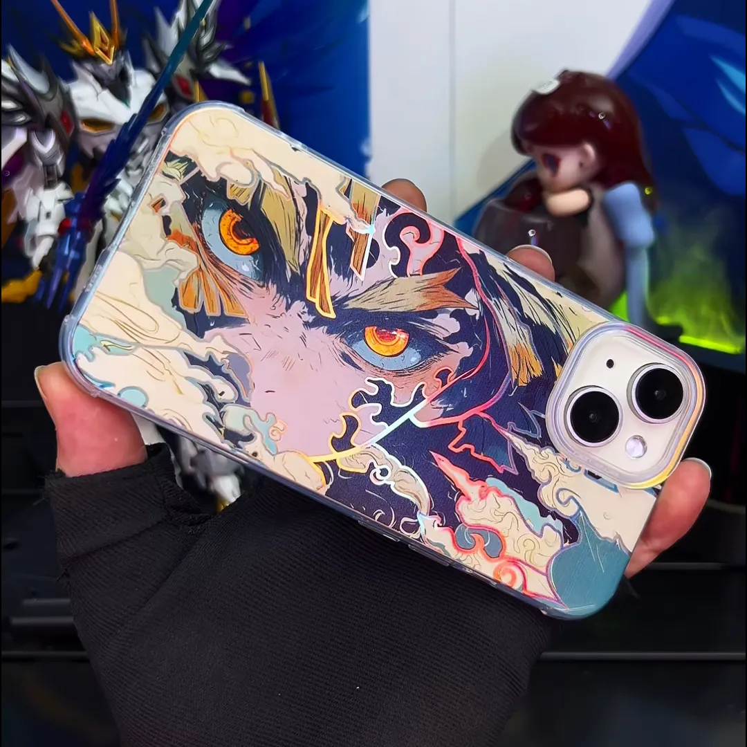 鬼滅之刃 極光\彩銀 線條漸變防摔手機殼