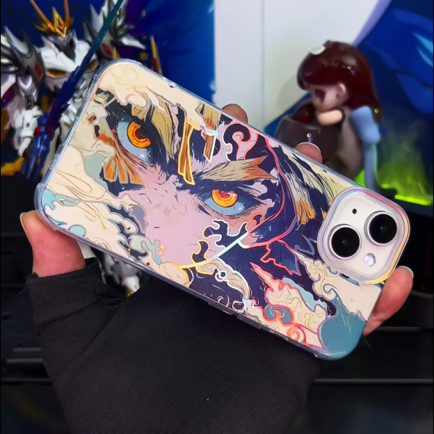 鬼滅之刃 極光\彩銀 線條漸變防摔手機殼