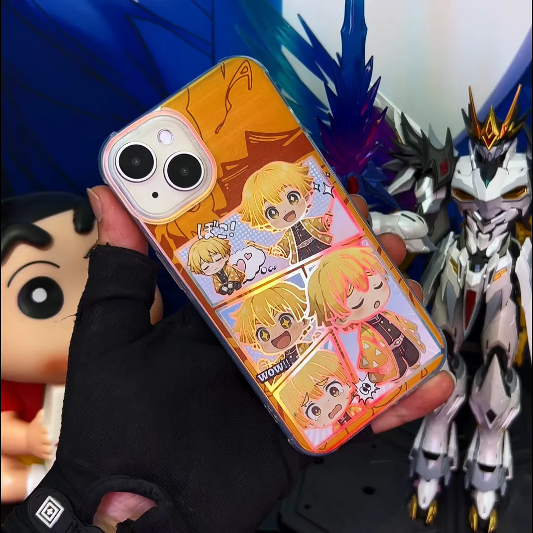 鬼滅之刃 極光\彩銀 線條漸變防摔手機殼