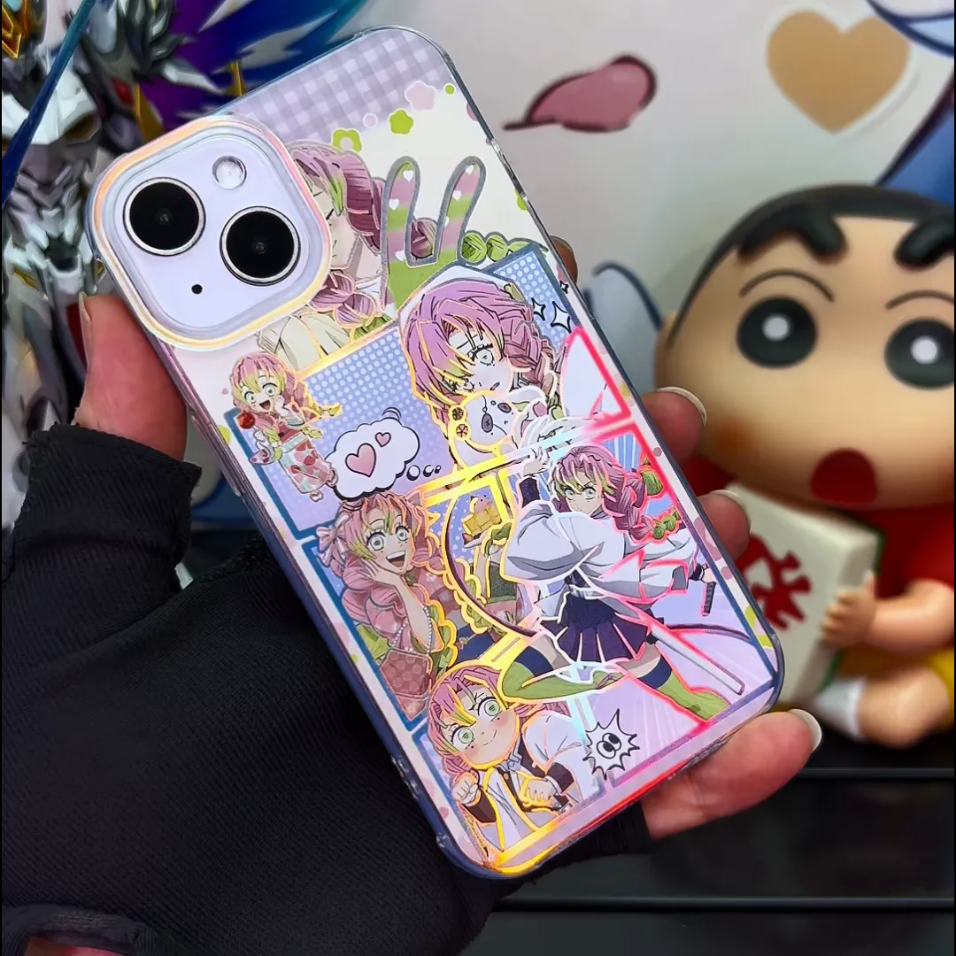 鬼滅之刃 極光\彩銀 線條漸變防摔手機殼