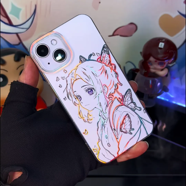 鬼滅之刃 極光\彩銀 線條漸變防摔手機殼