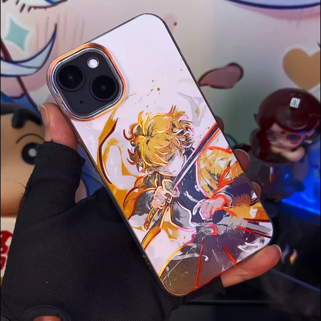 鬼滅之刃 極光\彩銀 線條漸變防摔手機殼