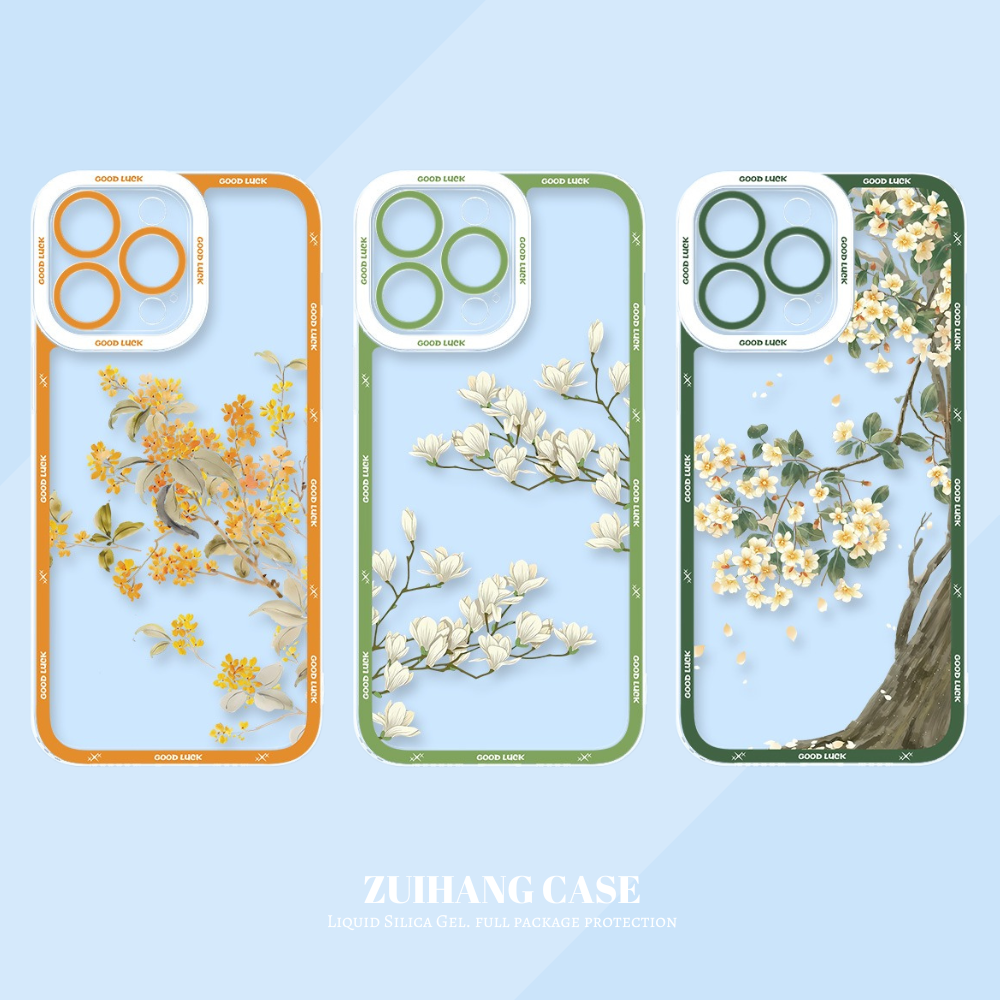 花海油畫天使眼透明防摔軟殼