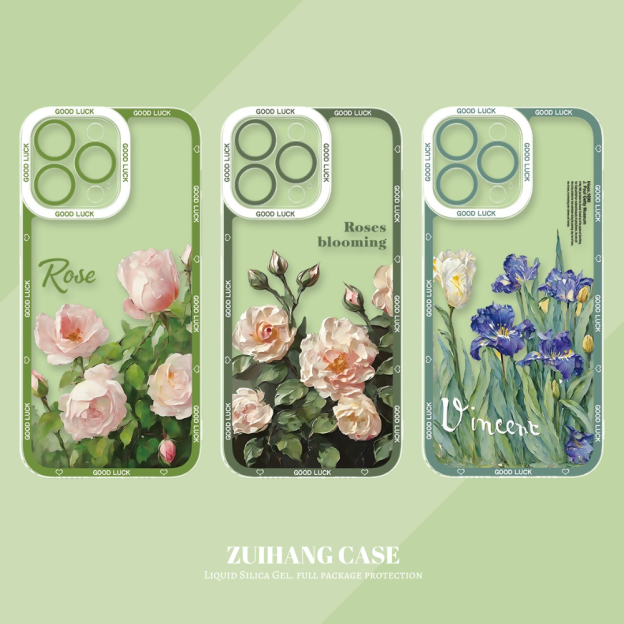 花海油畫天使眼透明防摔軟殼