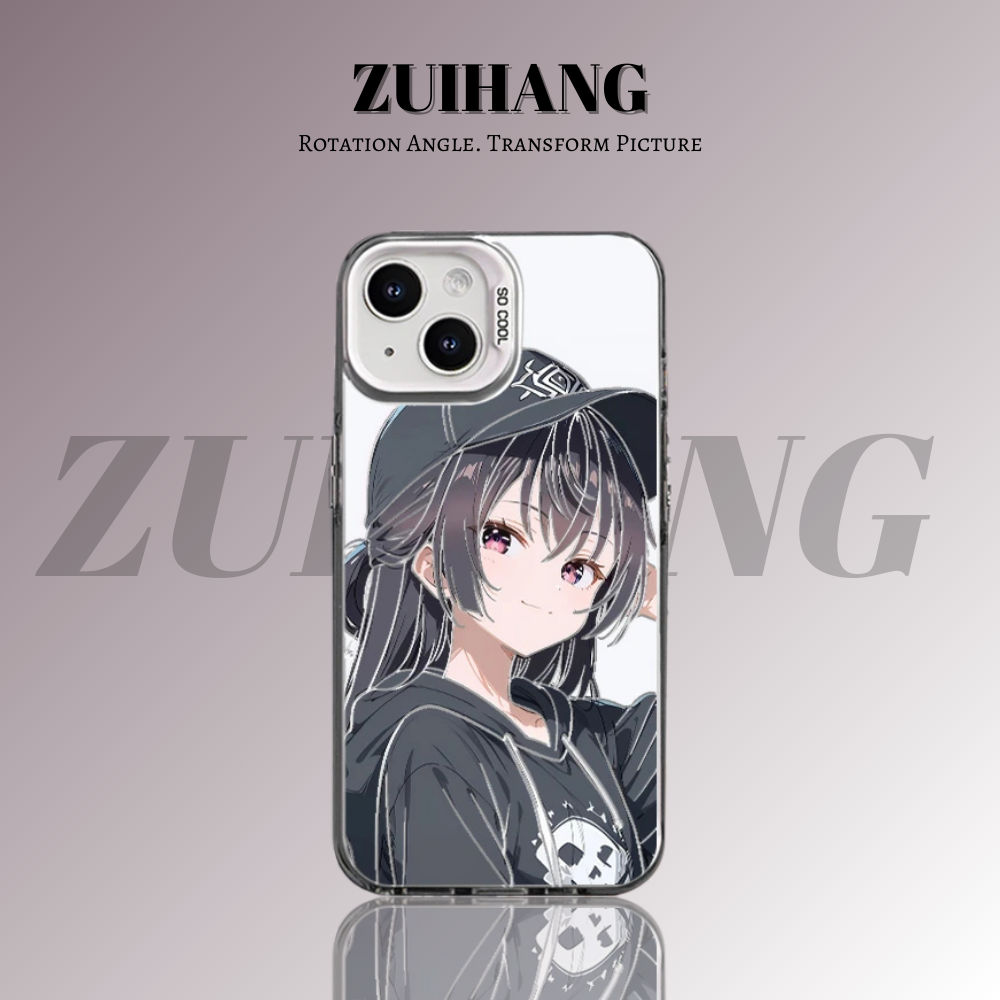 遮羞艾莉彩銀線條漸變防摔手機殼