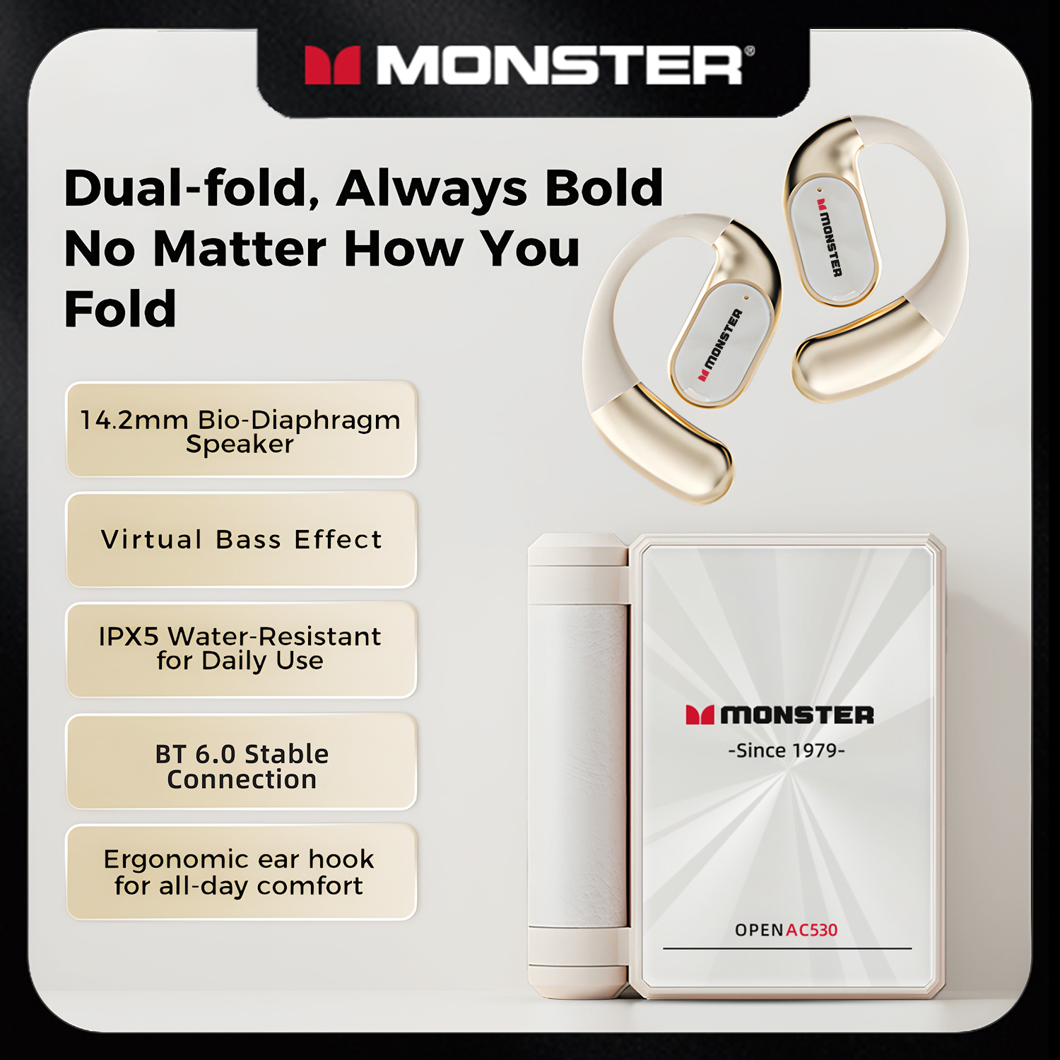 Monster AC530 Open-Ear Bluetooth 6.0