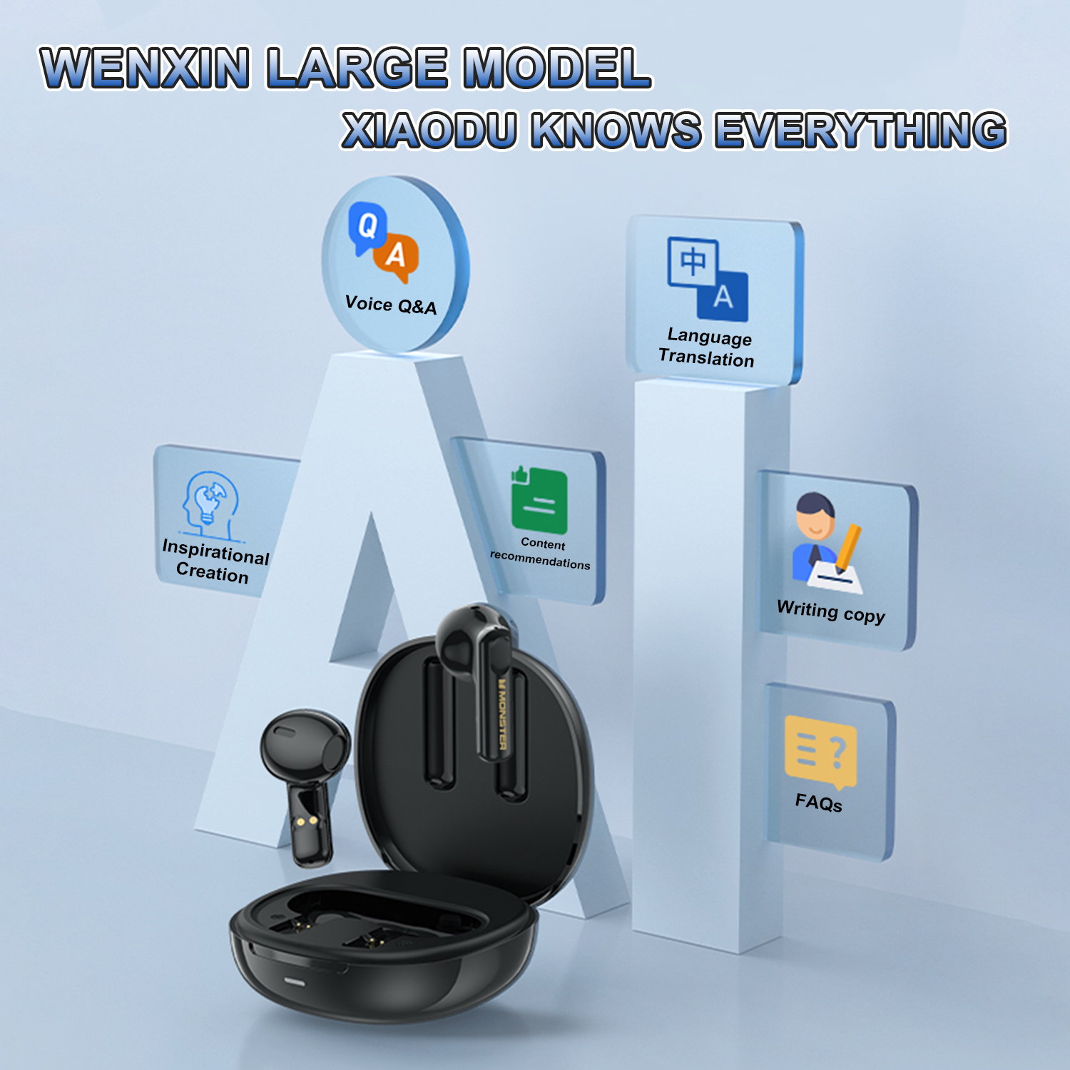 Monster N-Lite 209 Wireless Earbuds - AI-Powered Technology - Water Resistant IPX5