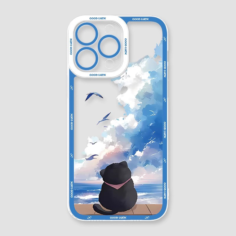 可愛萌寵天使眼透明防摔軟殼