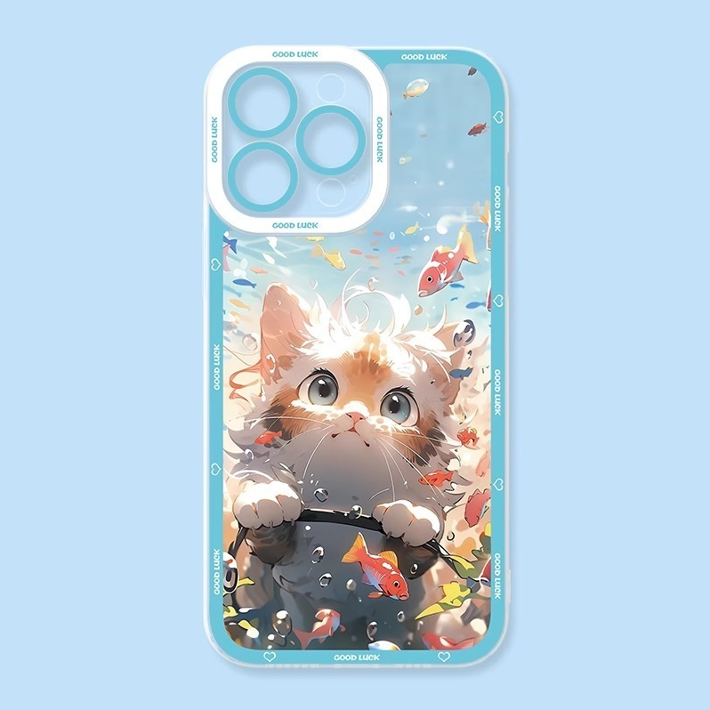 可愛貓貓天使眼透明防摔軟殼