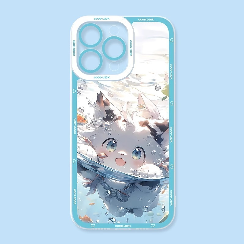 可愛貓貓天使眼透明防摔軟殼