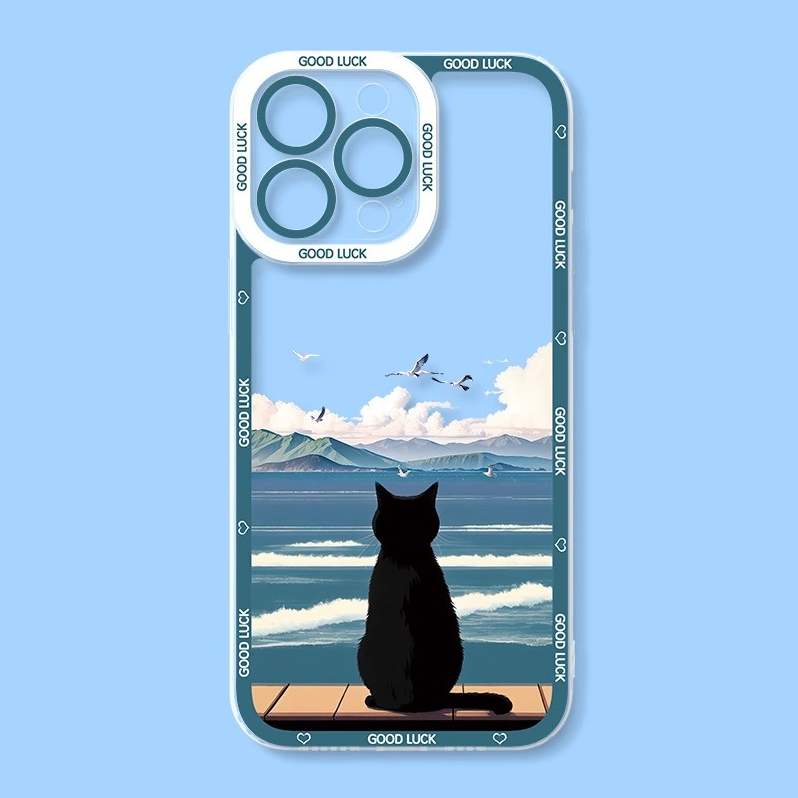 可愛貓貓天使眼透明防摔軟殼