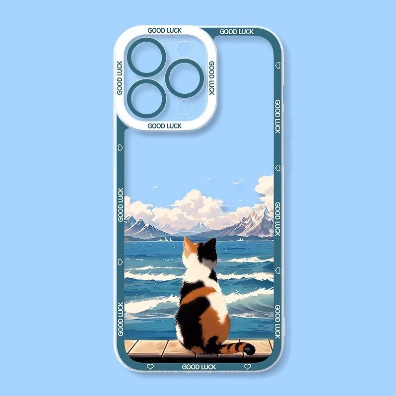 可愛貓貓天使眼透明防摔軟殼