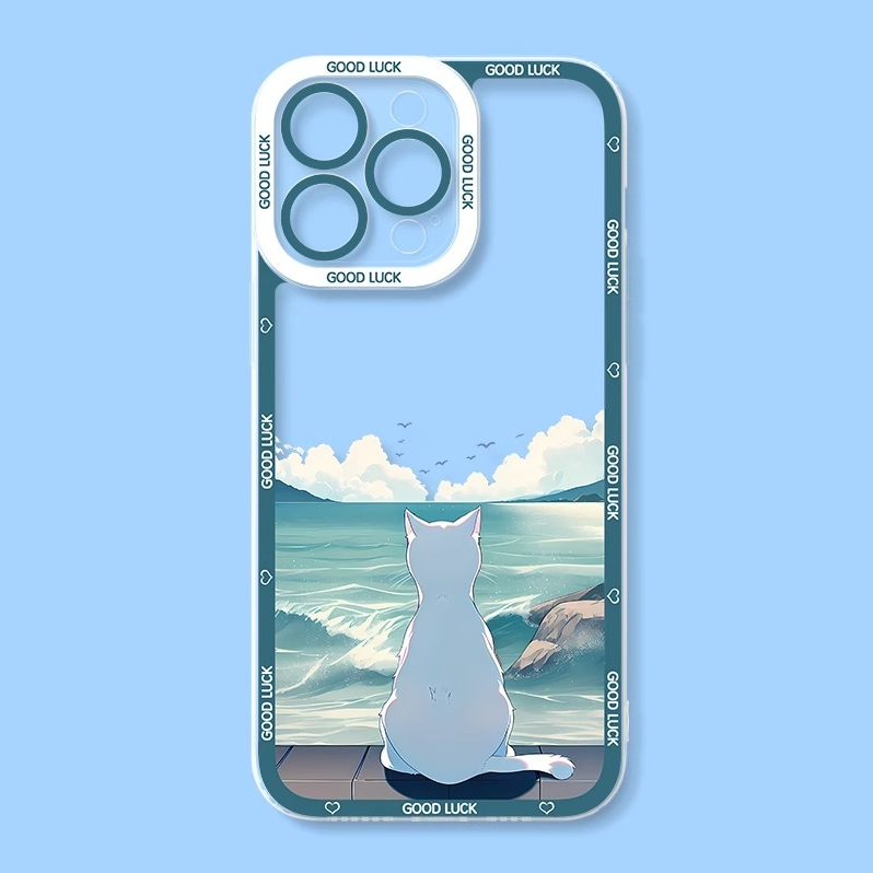 可愛貓貓天使眼透明防摔軟殼