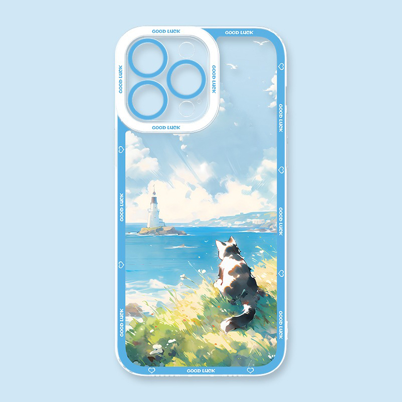 可愛萌寵天使眼透明防摔軟殼