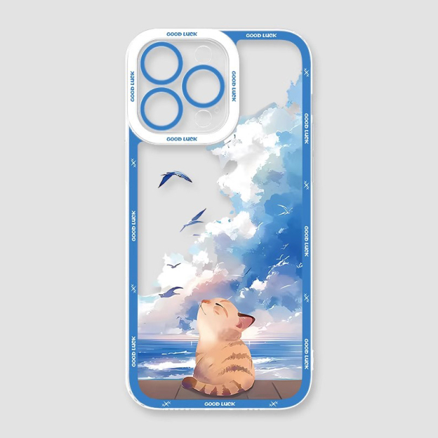 可愛萌寵天使眼透明防摔軟殼