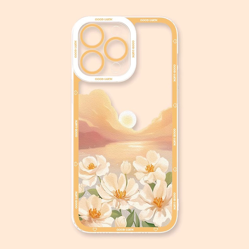 花海油畫天使眼透明防摔軟殼