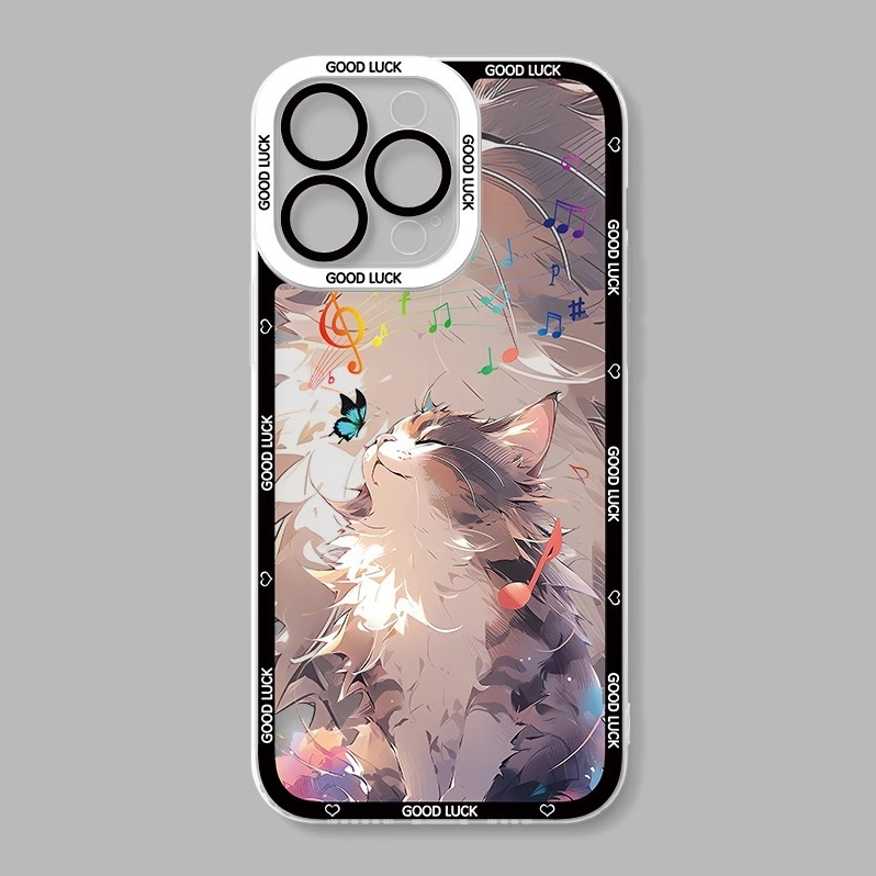 可愛貓貓天使眼透明防摔軟殼