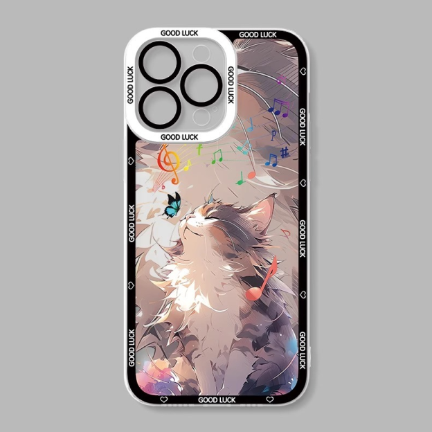 可愛貓貓天使眼透明防摔軟殼