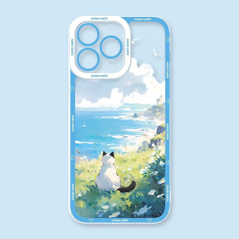 可愛萌寵天使眼透明防摔軟殼