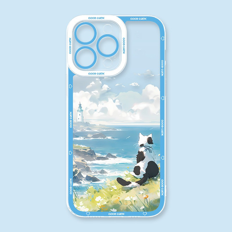 可愛萌寵天使眼透明防摔軟殼