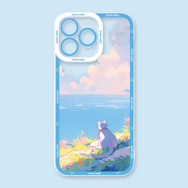 可愛萌寵天使眼透明防摔軟殼