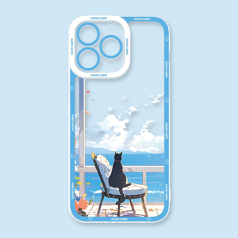 可愛萌寵天使眼透明防摔軟殼