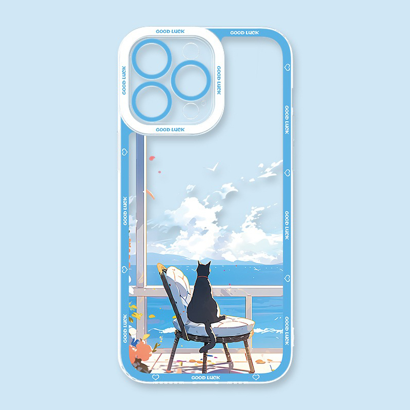 可愛萌寵天使眼透明防摔軟殼