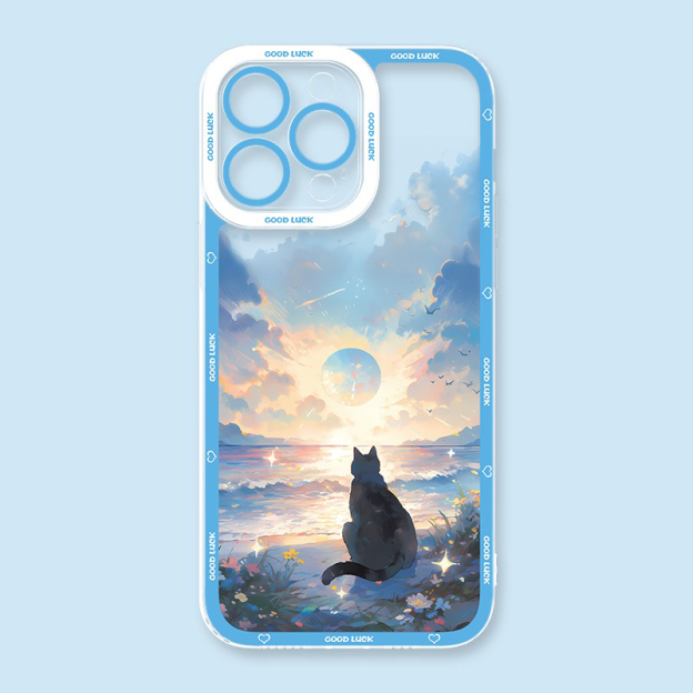 可愛萌寵天使眼透明防摔軟殼