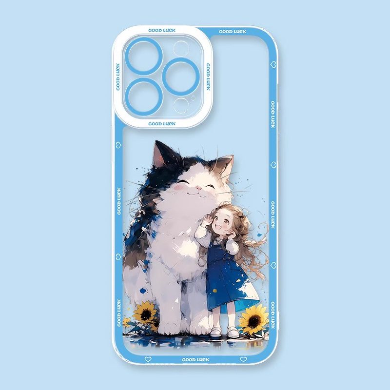 可愛萌寵天使眼透明防摔軟殼