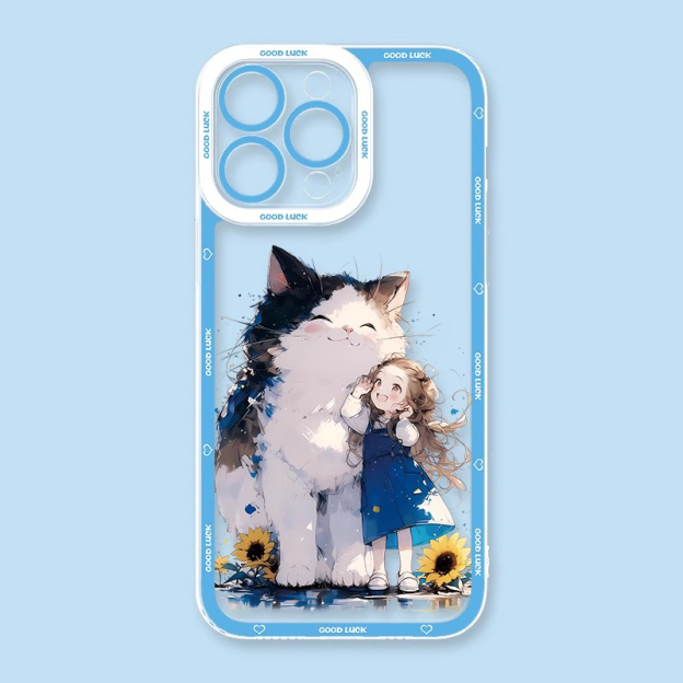 可愛萌寵天使眼透明防摔軟殼