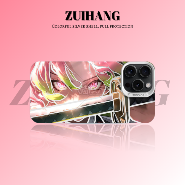 鬼滅之刃彩銀線條漸變防摔手機殼