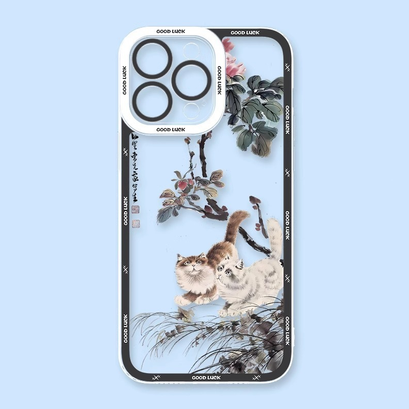 可愛貓貓天使眼透明防摔軟殼