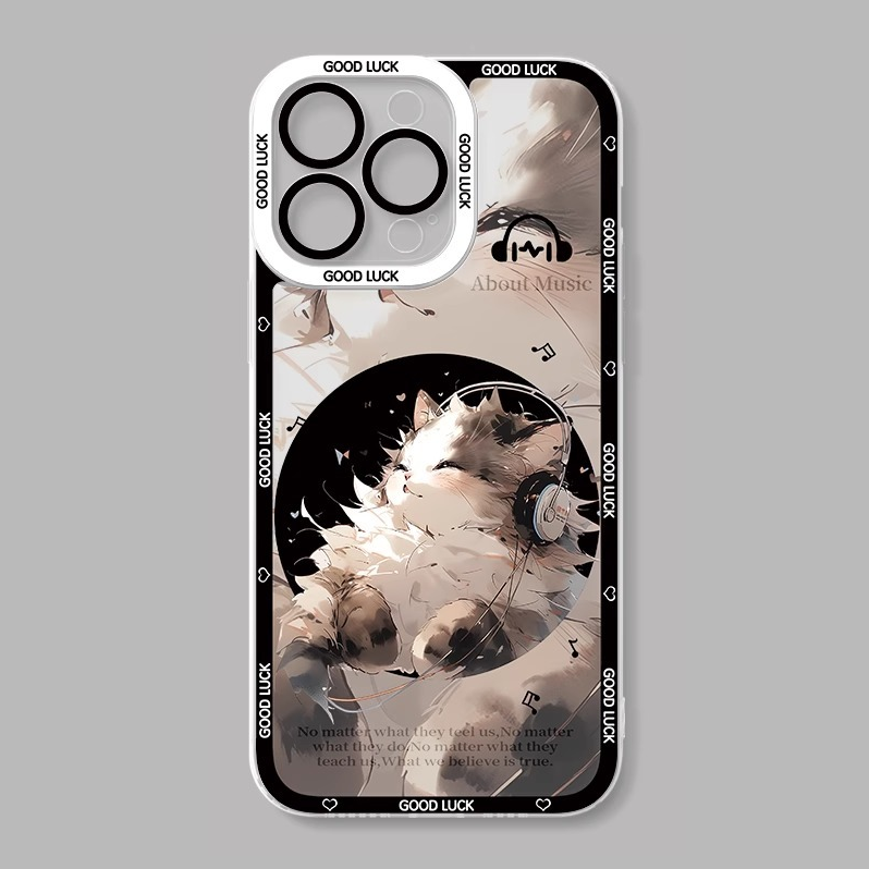 可愛貓貓天使眼透明防摔軟殼