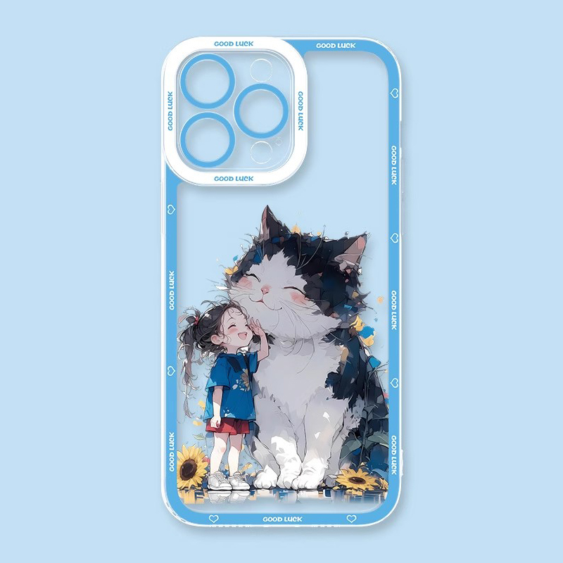 可愛萌寵天使眼透明防摔軟殼