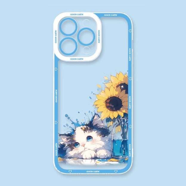 可愛萌寵天使眼透明防摔軟殼