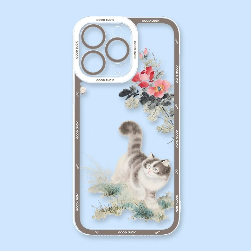 可愛貓貓天使眼透明防摔軟殼