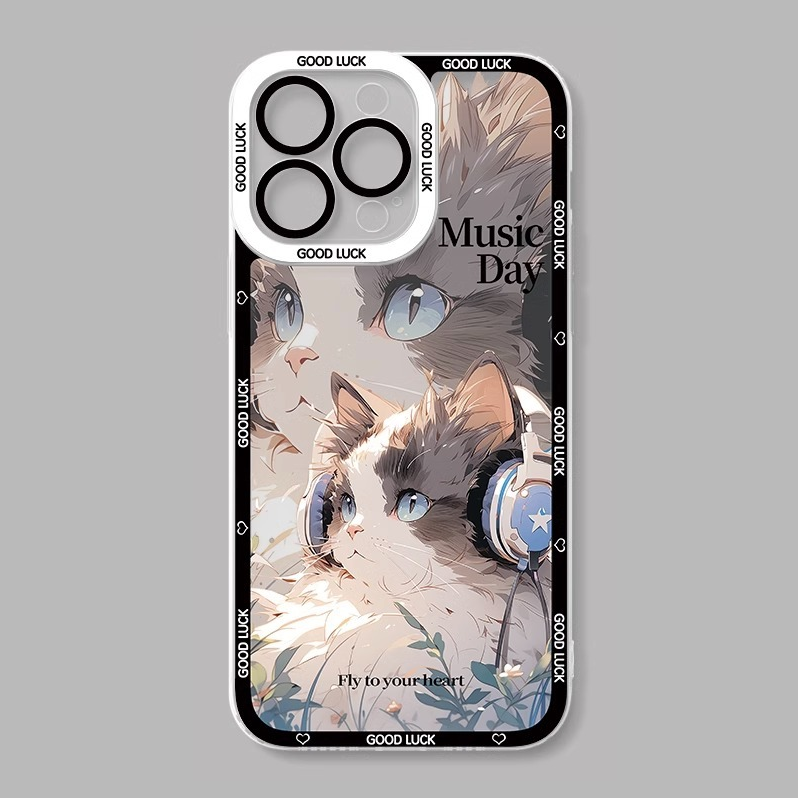 可愛貓貓天使眼透明防摔軟殼