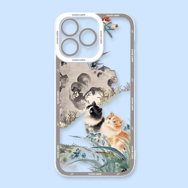 可愛貓貓天使眼透明防摔軟殼