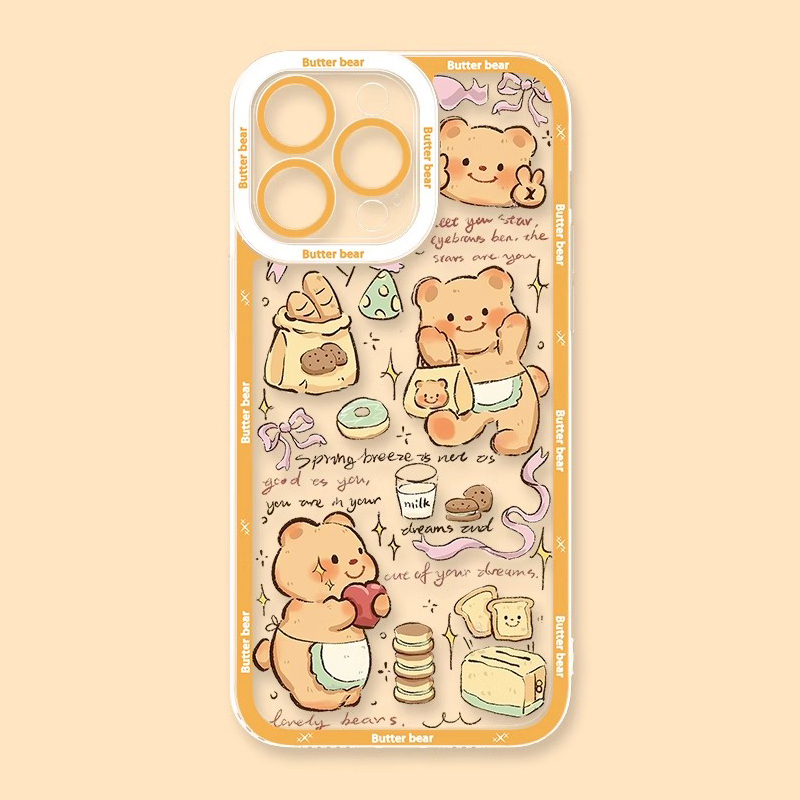 黃油小熊天使眼透明防摔軟殼