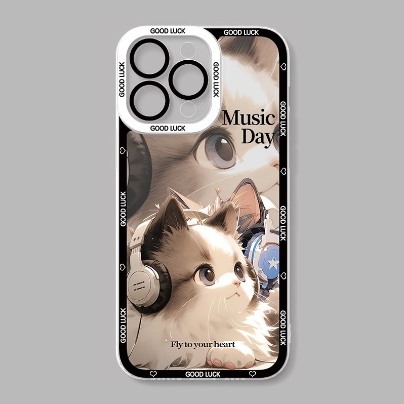 可愛貓貓天使眼透明防摔軟殼